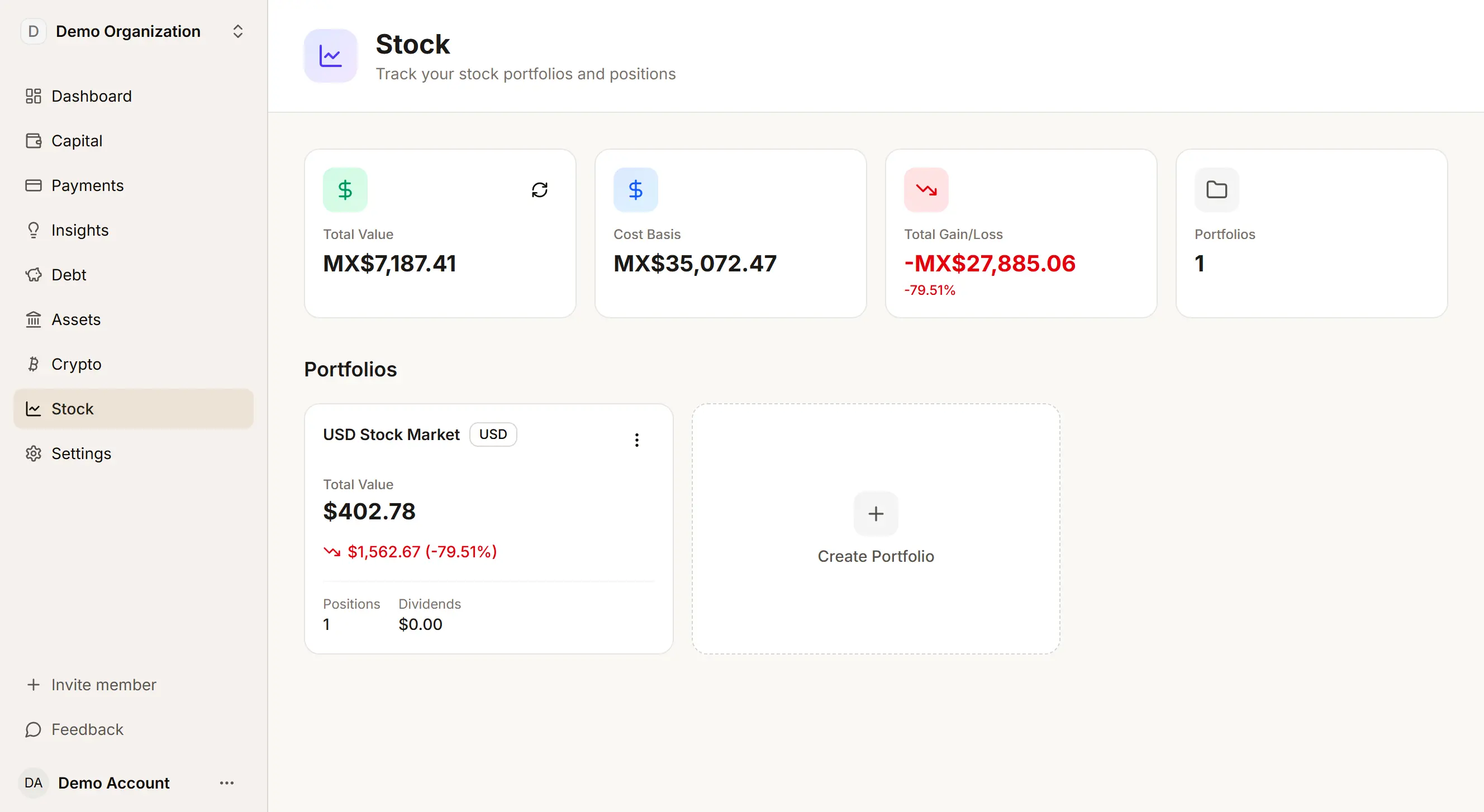 Stock portfolio & dividends